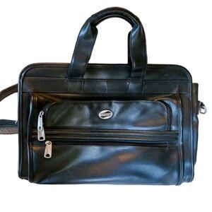 VTG American Tourister Leather Briefcase Vintage Laptop Bag Computer Crossbody